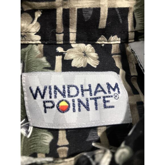 Windham Pointe Hawaiian Shirt Small, Palm Leaves Foliage Print, Beach Drinks - Picture 2 of 12